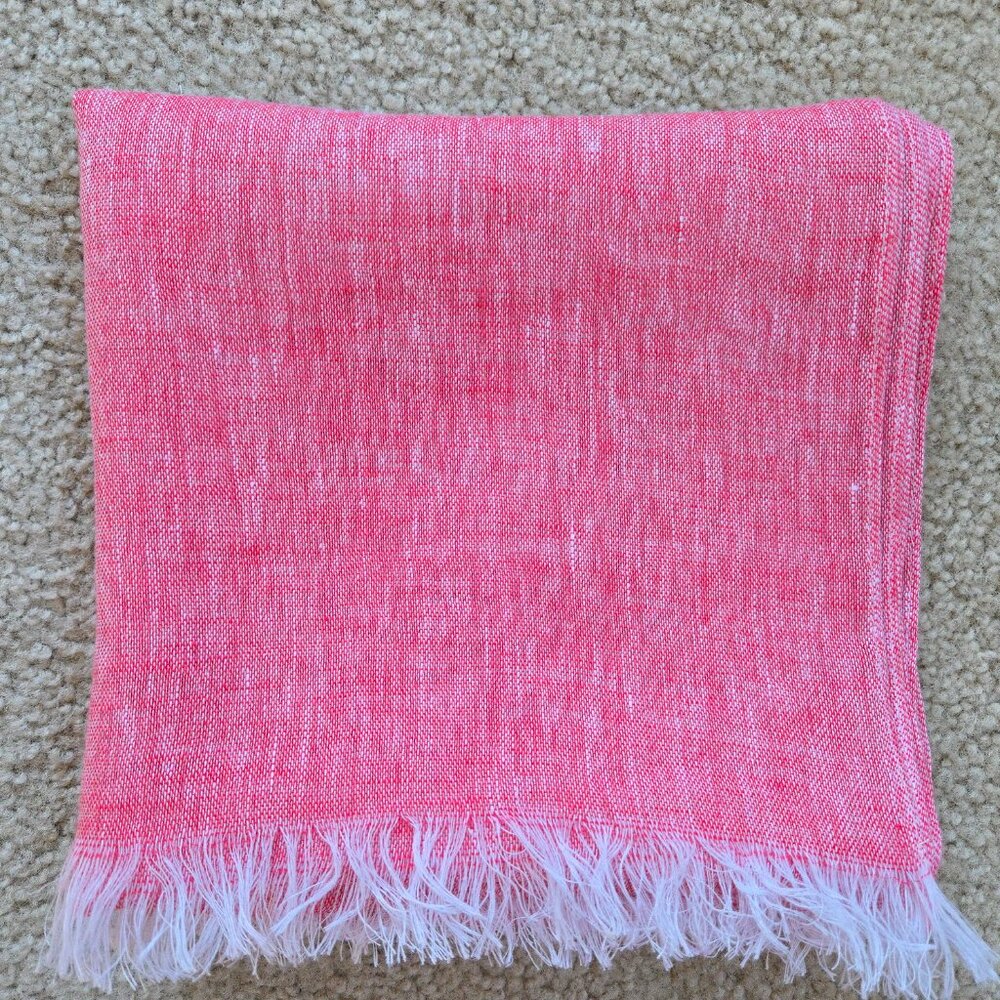 NWOT Puro Lino Italian Linen Scarf Pink - Picture 7 of 7